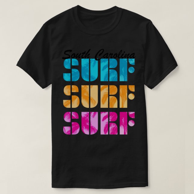 T-shirt Sorth olina Surf Text Beach Surf de surf (Design devant)