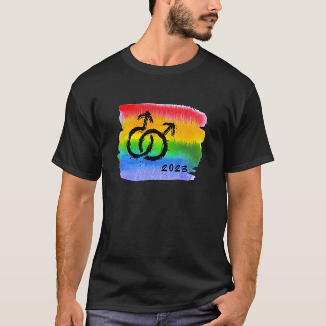 T-shirt Sortie 2023 pour homosexuels hommes Pride CSD homo (Devant)