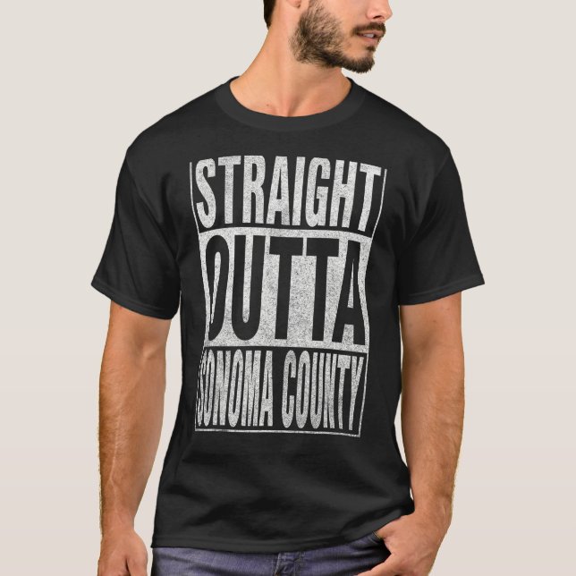 T-shirt SORTIE DROITE SONOMA COMTÉ Cool Accueil Citation (Devant)