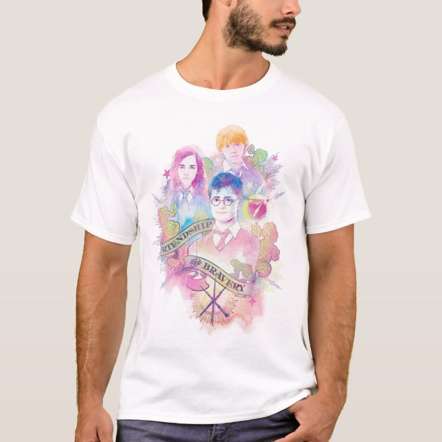 T-shirt Sortilège Harry Potter | Harry, Hermione et Ron da (Devant)