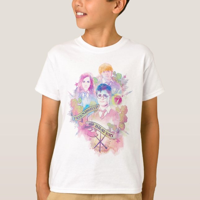 T-shirt Sortilège Harry Potter | Harry, Hermione et Ron su (Devant)