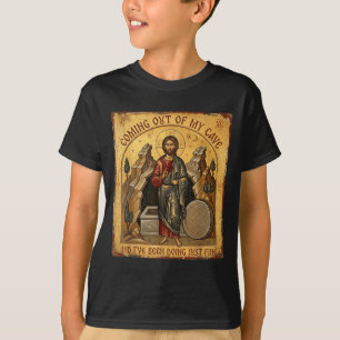 T-shirt Sortir de la chemise de grotte Jésus Christian Rel