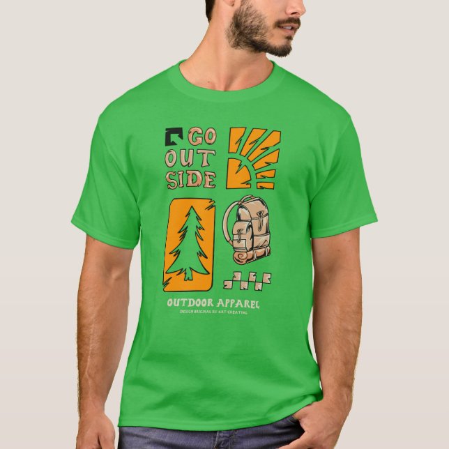 T-shirt Sortir Dehors – Randonnée Extérieure Aventure Vint (Devant)