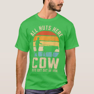 T-shirt Sortons d'ici Funny Farmer Cow Farming Retr