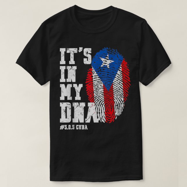 T-shirt Sos Cuba Cuba Drapeau Cubain Fierté c'est dans mon (Design devant)