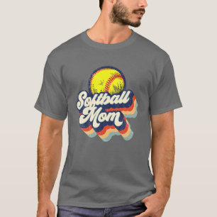T-shirt Sotball Maman Funny Baseball Maman Mère Amour Ret