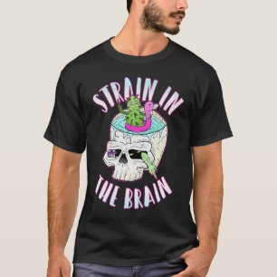T-shirt Souche Dans L'Herbe Du Cerveau Flamant rose Crâne 