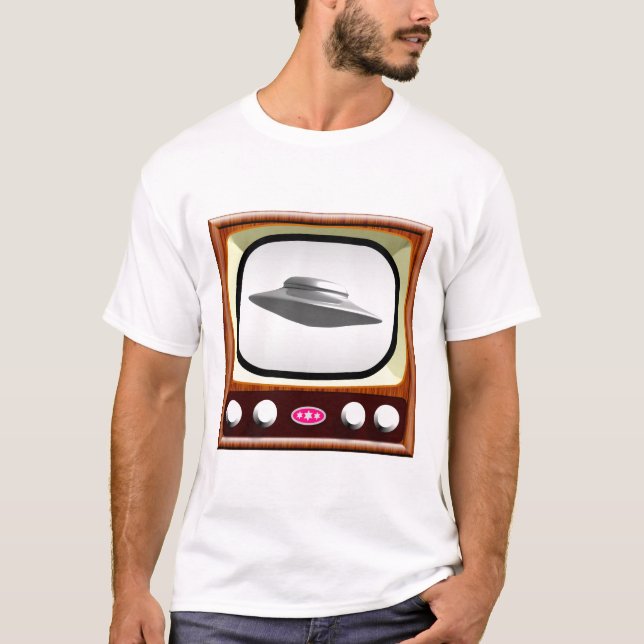 T-shirt Soucoupe volante sur les années 50 TV (Devant)