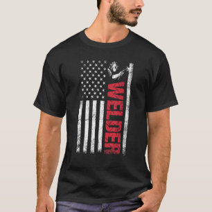T-shirt Soudage Fière Travailler dur Usa Drapeau Souder