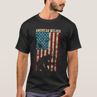 T-shirt Soudage Patriotique Trouvé Drapeau Américain Usa B