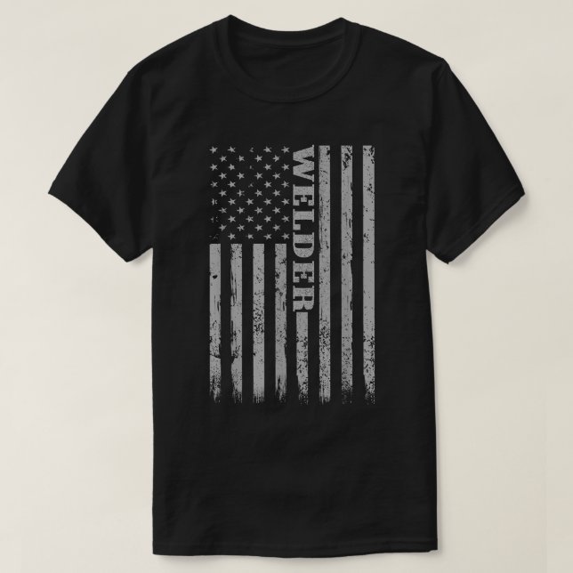 T-shirt Soudage s avec mélange de soudage à drapeau améric (Design devant)