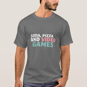 T-shirt Soude, pizza et chemise drôle de jeux vidéo pour