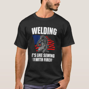 T-shirt Souder c'est comme coudre avec feu USA Drapeau Amé