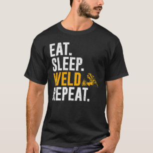 T-shirt Souder Manger Sleep Weld Répétition