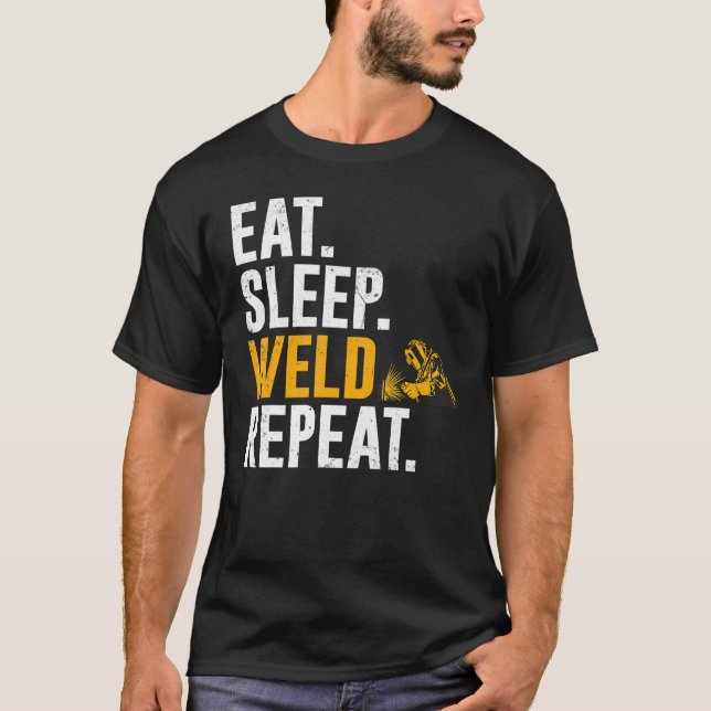 T-shirt Souder Manger Sleep Weld Répétition (Devant)