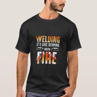 T-shirt Souder Soudage Cadeau Comme Coudre Avec Feu