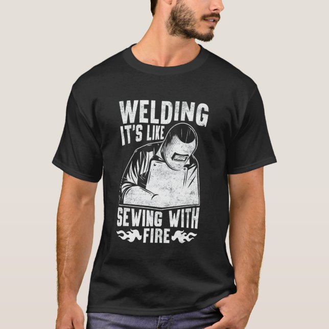 T-shirt Souder souder c'est comme coudre avec des artisans (Devant)