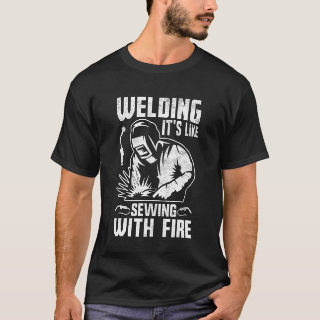 T-shirt Souder souder c'est comme coudre avec des artisans (Devant)