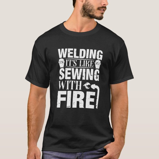 T-shirt Souder souder c'est comme coudre avec des artisans (Devant)