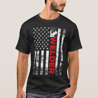T-shirt Souder Vintage USA American Flag Welder