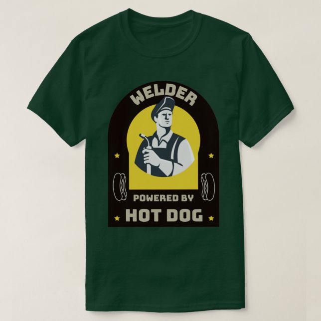 T-shirt Soudeur alimenté par Hot Dog (Design devant)