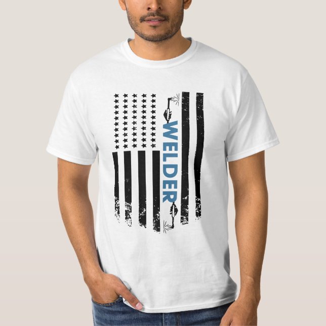 T-shirt Soudure - Drapeau soudeur américain (Devant)