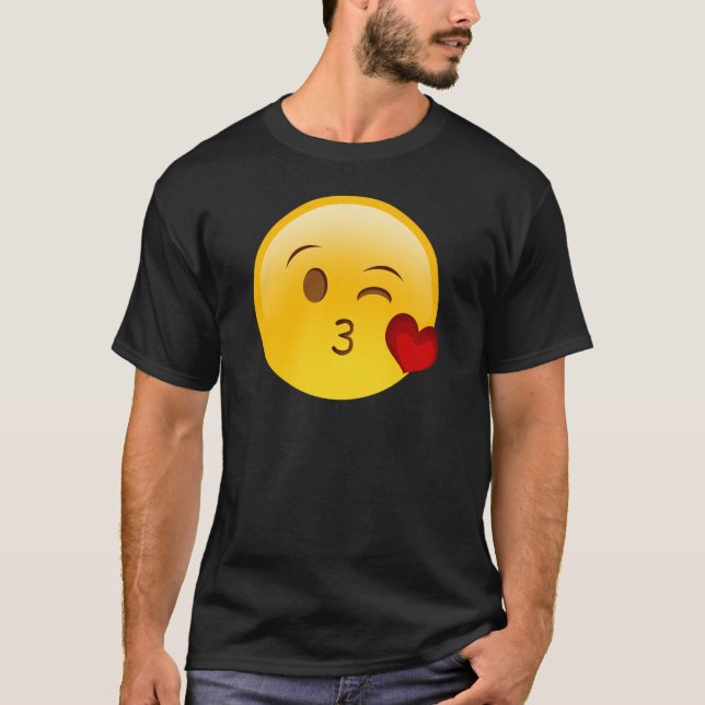 T-shirt Soufflez un autocollant d'emoji de baiser (Devant)