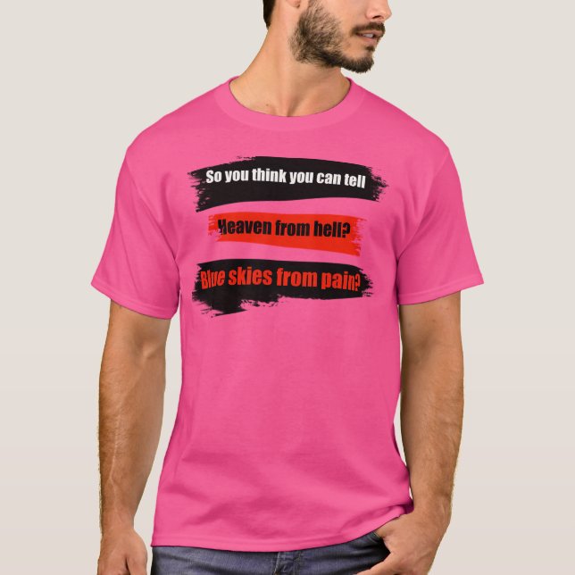 T-shirt Souhaitez-Vous Été Ici Pink Floyd Lyrics Lettres (Devant)
