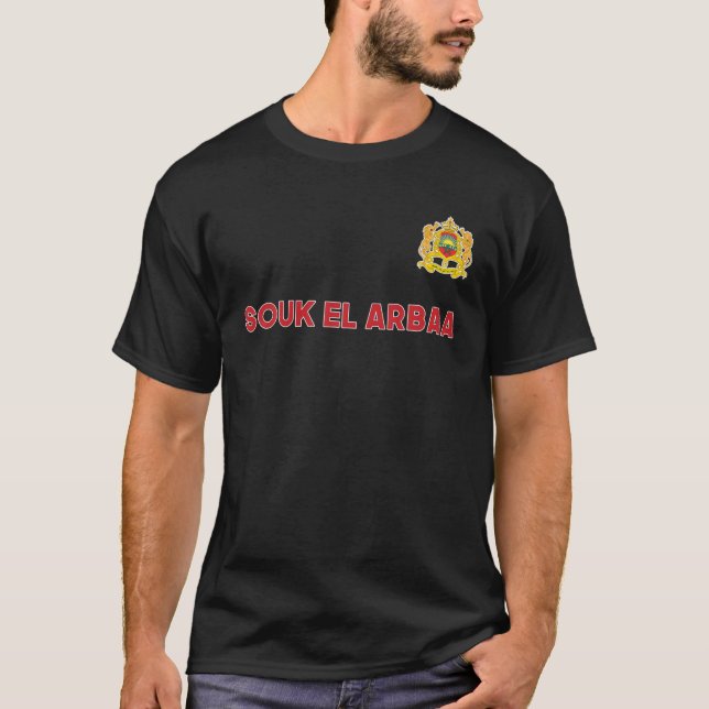 T-shirt Souk El Arbaa Maroc National Drapeau Emblème C (Devant)