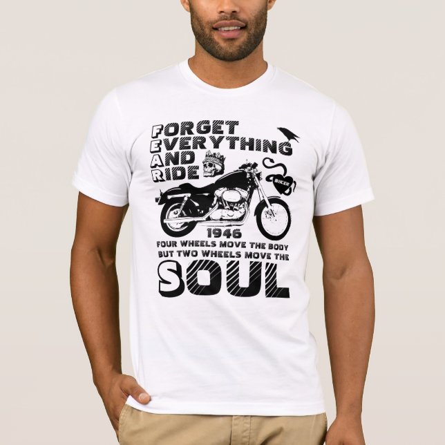 T-shirt Soul Biker, Date de naissance personnalisée (Devant)