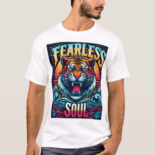 T-shirt Soul sans peur - Oeuvre de tigres vibrante