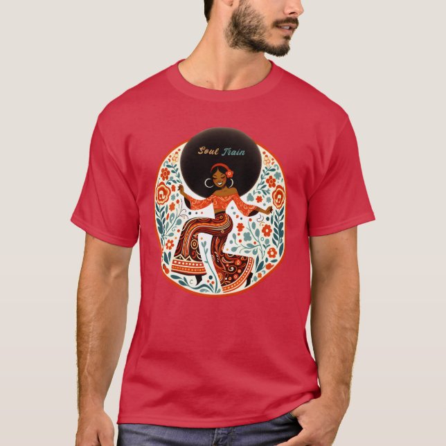 T-shirt Soul train disco dance soul music 70s friend (Devant)