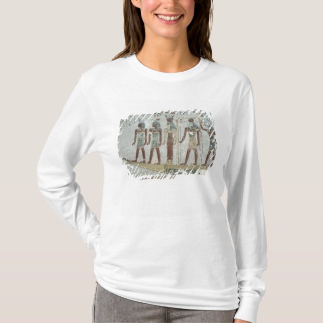 T-shirt Soulagement dépeignant Khnum dans une barque (Devant)