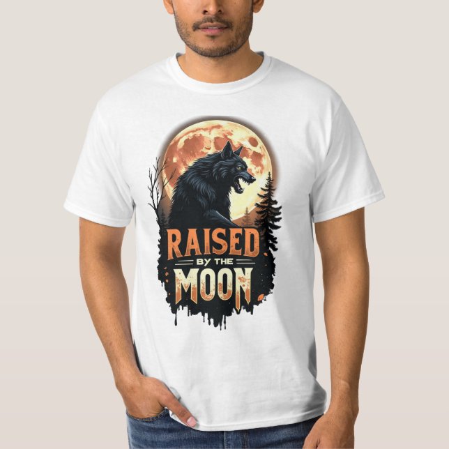 T-shirt Soulevée par la Lune Werewolf Horror Halloween (Devant)