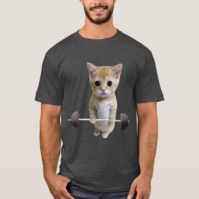 T-shirt Soulever de chat de gym (Devant)