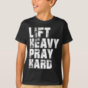 T-shirt Soulever Lourds Priez Fort Gym Cadeau Chrétien pou