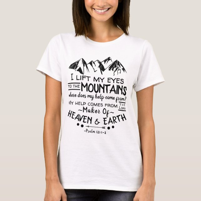 T-shirt Soulevez mes yeux aux montagnes (Devant)