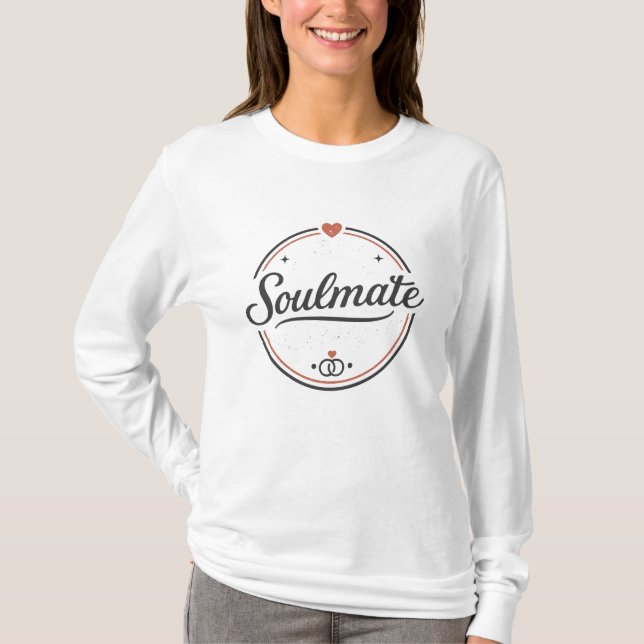 T-shirt Soulmate Retro Love Minimal(Light) Couple Matching (Devant)