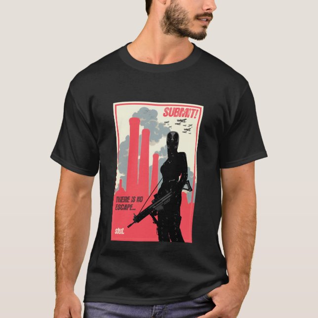 T-shirt SOUMETTEZ ! art d'affiche - chemise foncée (Devant)