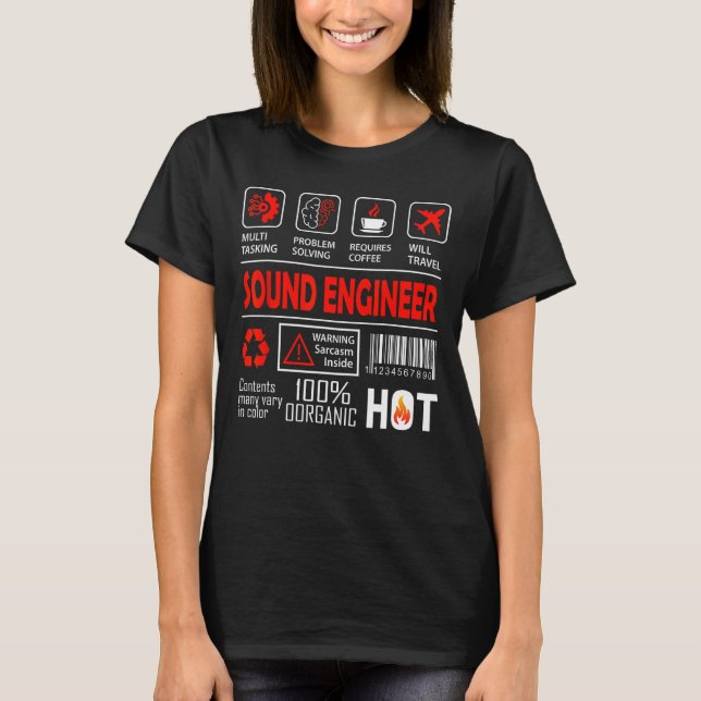 T-shirt Sound Engineer Allrounder Fun Music Party (Devant)
