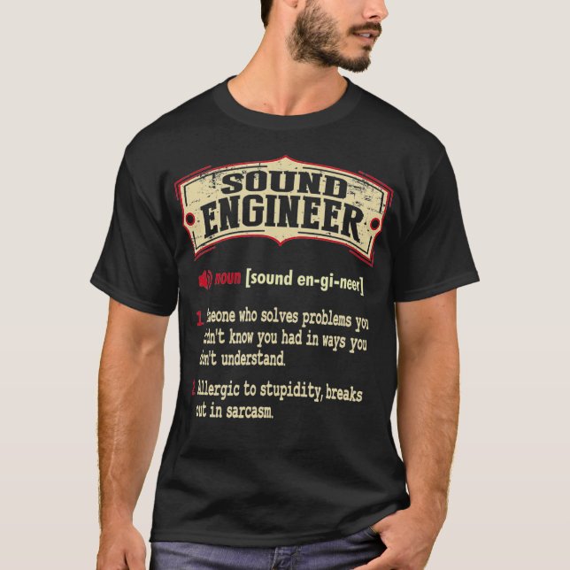 T-shirt Sound Engineer Dictionary Term Sarcastic  (Devant)