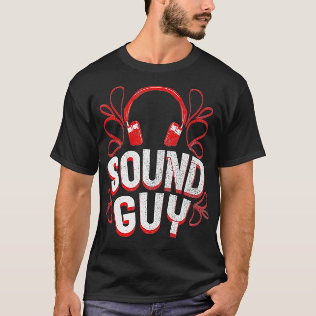 T-shirt Sound Guy Design Audio Engineer Headphone Recordin (Devant)