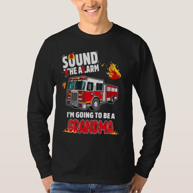 T-shirt Sound The Alarm Grandma Baby Reveal Firefighting F (Devant)
