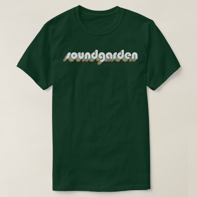 T-shirt Soundgarden Retro Rainbow Typographie style défraî (Design devant)