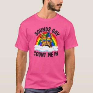 T-shirt Sounds Gay Count Me En Chat Rainbow Flag Lgbt Gay 