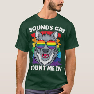 T-shirt Sounds Gay pride Wolf Rainbow Flag communauté LGBT