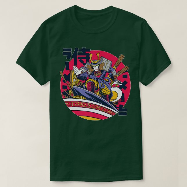 T-shirt Soupe aux nouilles Samurai Ramen japonais (Design devant)
