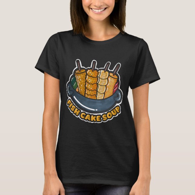 T-shirt Soupe de gâteaux de poisson coréens mignons dessin (Devant)