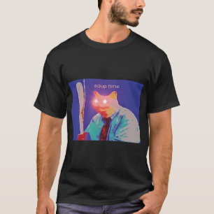 T-shirt Soupe Mème Chat Rouge Laser Eyes