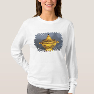 T-shirt Soupière avec la conception noire d'impression,